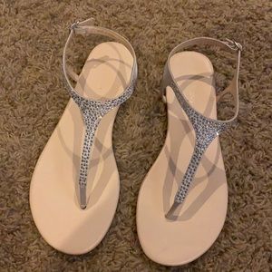 White sparkly sandals